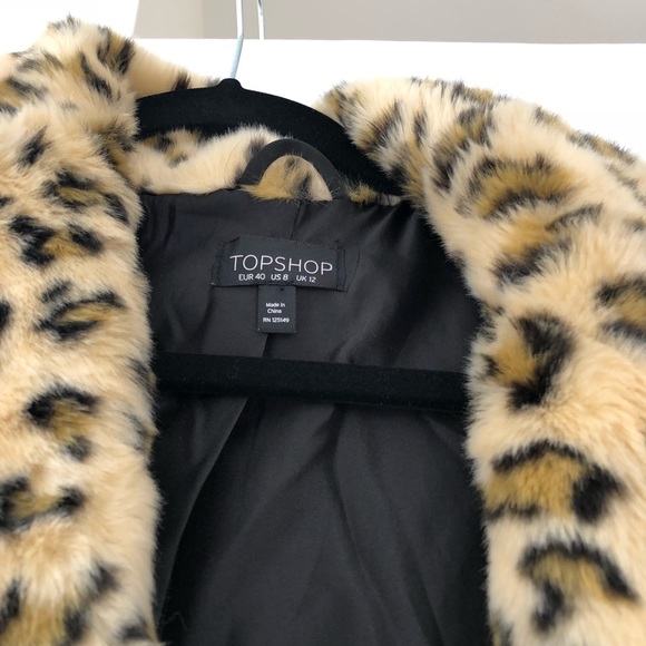 Topshop Jackets & Blazers - Topshop fax fur leopard coat/animal print coat